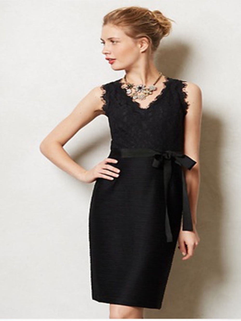 Anthropologie Maeve Seraphima Black Lace Dress - Size 4